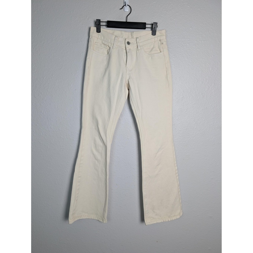 John Galt Jeans Juniors Small 28 White Bootcut Mid Rise Denim Pants Casual